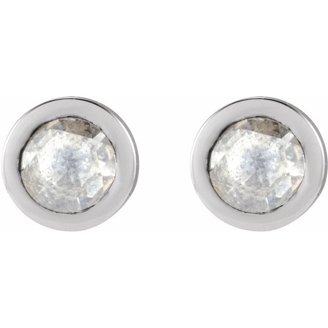 Sterling Silver 1/8 CTW Rose-Cut Natural Diamond Stud Earrings