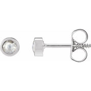 Sterling Silver 1/8 CTW Rose-Cut Natural Diamond Stud Earrings