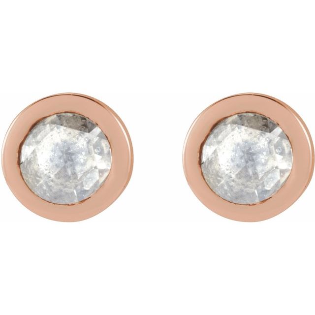 14K Rose 1/8 CTW Rose-Cut Natural Diamond Stud Earrings