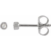 Platinum .02 CTW Rose-Cut Natural Diamond Stud Earrings