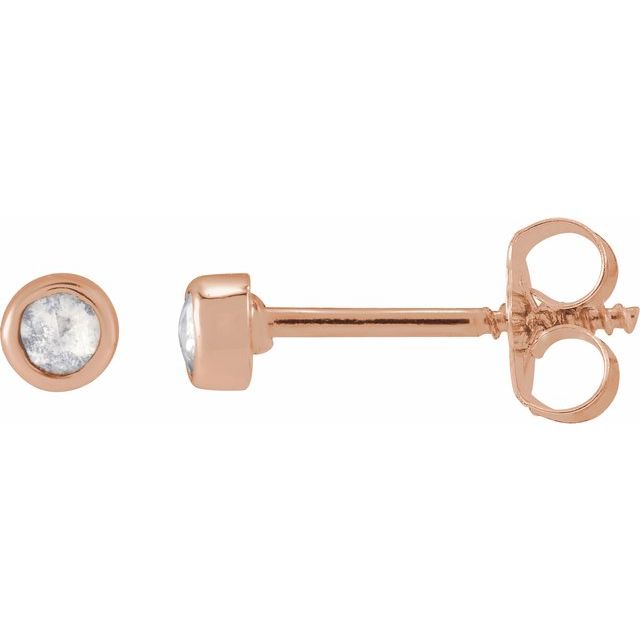 14K Rose .06 CTW Rose-Cut Natural Diamond  Stud Earrings