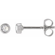 14K White .06 CTW Rose-Cut Natural Diamond Stud Earrings