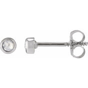 Platinum .06 CTW Rose-Cut Natural Diamond Stud Earrings