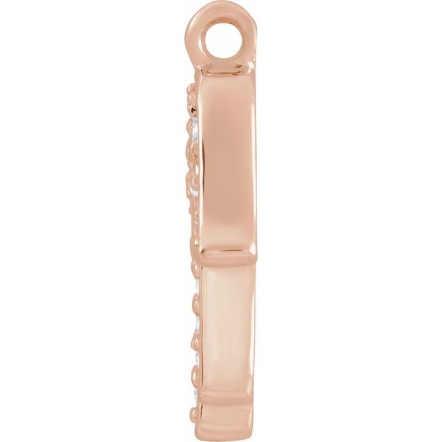 14K Rose 1/8 CTW Natural Diamond Hamsa Dangle