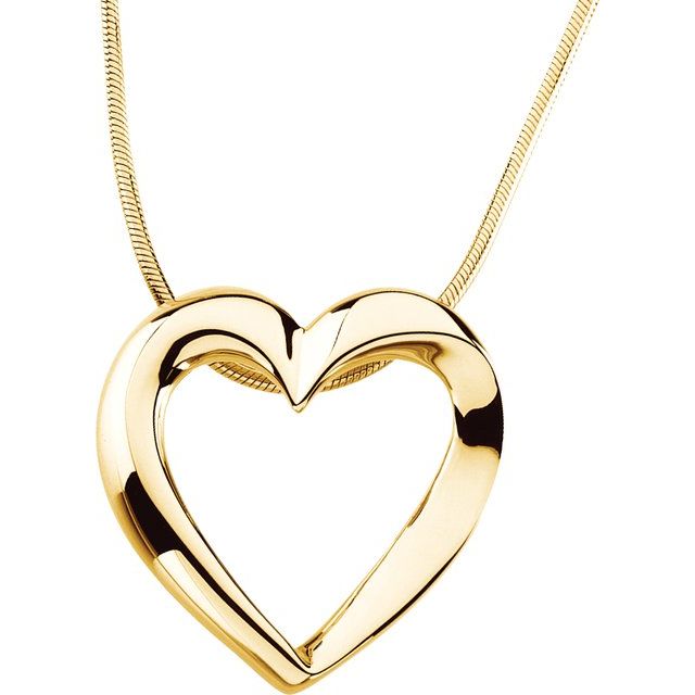 14K Yellow Heart 18" Necklace