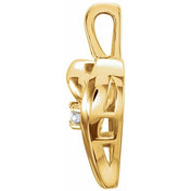 14K Yellow .02 CT Natural Diamond Heart Pendant
