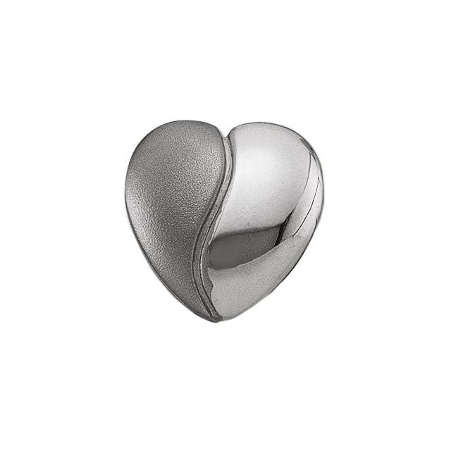 14K White Heart Pendant
