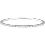 14K White 5 CTW Lab-Grown Diamond Stackable Bangle 8" Bracelet