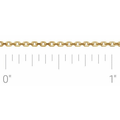 14K Yellow 1.4 mm Diamond-Cut Cable Chain by the Inch