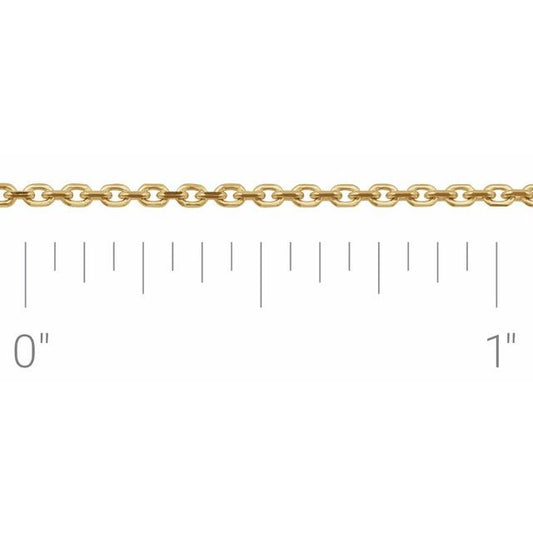 14K Yellow 1.4 mm Diamond-Cut Cable Chain by the Inch