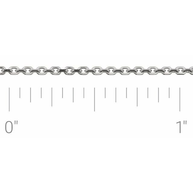 14K White 1.4 mm Diamond-Cut Cable Chain by the Inch