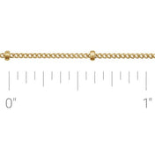 14K Yellow Recycled Metal 1 mm Beaded Curb Chain by the Inch