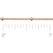 14K Rose Recycled Metal 1 mm Beaded Curb Chain by the Inch