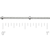 14K White Recycled Metal 1 mm Beaded Curb Chain by the Inch