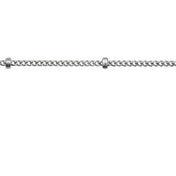 14K White Recycled Metal 1 mm Beaded Curb Chain by the Inch