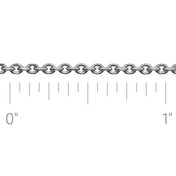 14K White Recycled Metal 1.75 mm Diamond-Cut Cable Chain by the Inch