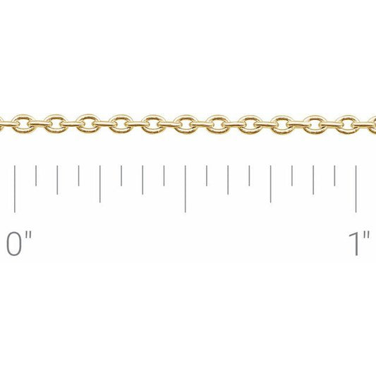 14K Yellow 1.4 mm Cable Chain by the Inch