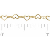 14K Yellow Gold-Filled 3.2 mm Heart Chain by the Inch