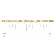 14K Yellow 1.5 mm Rope Chain by the Inch