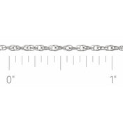 14K White 1.5 mm Rope Chain by the Inch