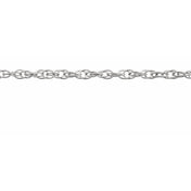 14K White 1.5 mm Rope Chain by the Inch