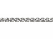 14K White Recycled Metal 2.4 mm Wheat Chain by the Inch