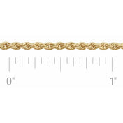14K Yellow 1.8 mm Diamond-Cut Rope Chain by the Inch