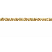 14K Yellow 1.8 mm Diamond-Cut Rope Chain by the Inch