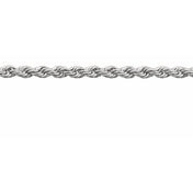 14K White 1.8 mm Diamond-Cut Rope Chain by the Inch