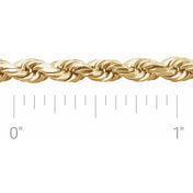 14K Yellow 3.9 mm Diamond-Cut Rope Chain by the Inch