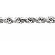 14K White 3.9 mm Diamond-Cut Rope Chain by the Inch