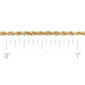 14K Yellow 1.6 mm Diamond-Cut Rope Chain by the Inch