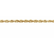 14K Yellow 1.6 mm Diamond-Cut Rope Chain by the Inch