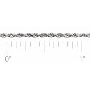 14K White 1.6 mm Diamond-Cut Rope Chain by the Inch