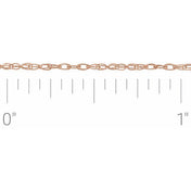 14K Rose Recycled Metal 1 mm Rope Chain by the Inch