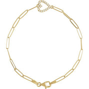 14K Yellow 1/8 CTW Natural Diamond Heart 7" Bracelet