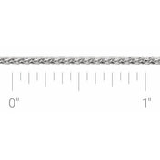 14K White 1.5 mm Diamond-Cut Wheat Chain by the Inch