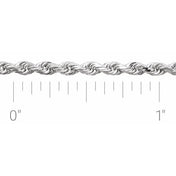 14K White 2.4 mm Diamond-Cut Rope Chain by the Inch