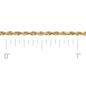14K Yellow 1.3 mm Diamond Cut Rope Chain by the Inch