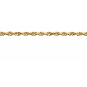 14K Yellow 1.3 mm Diamond Cut Rope Chain by the Inch