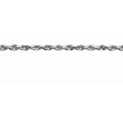 14K White 1.3 mm Diamond Cut Rope Chain by the Inch