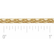 14K Yellow 2.75 mm Diamond-Cut Wheat Chain by the Inch