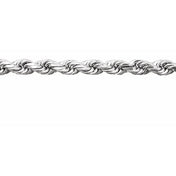 14K White 2.8 mm Diamond-Cut Rope Chain by the Inch