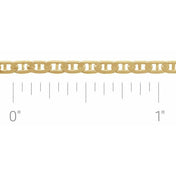 14K Yellow 2.25 mm Curbed Anchor Chain by the Inch