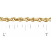 14K Yellow 2.5 mm Diamond-Cut Rope Chain by the Inch
