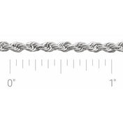 14K White 2.5 mm Diamond-Cut Rope Chain by the Inch