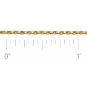 14K Yellow 1 mm Diamond-Cut Rope Chain by the Inch