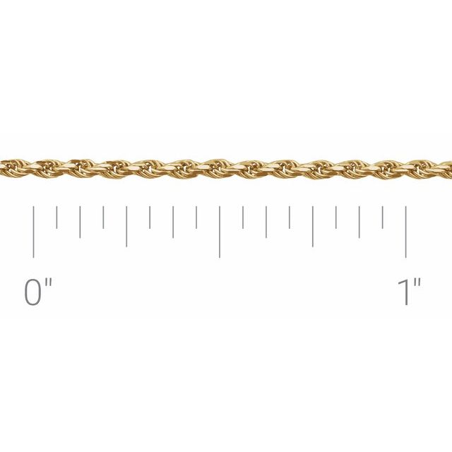 14K Yellow 1 mm Diamond-Cut Rope Chain by the Inch