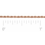 14K Rose 1 mm Diamond-Cut Rope Chain by the Inch