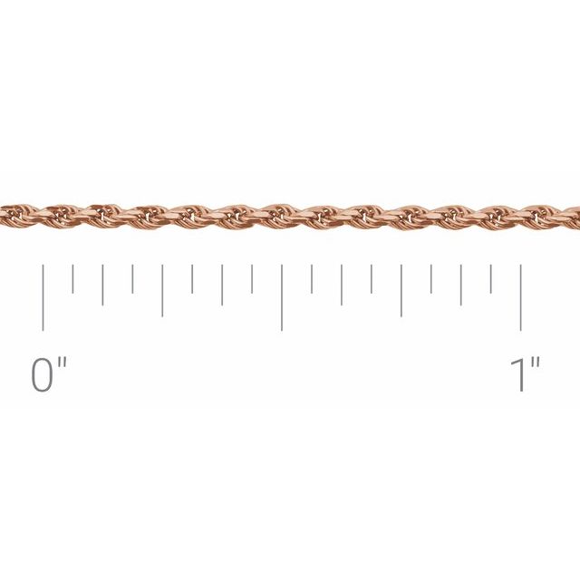 14K Rose 1 mm Diamond-Cut Rope Chain by the Inch